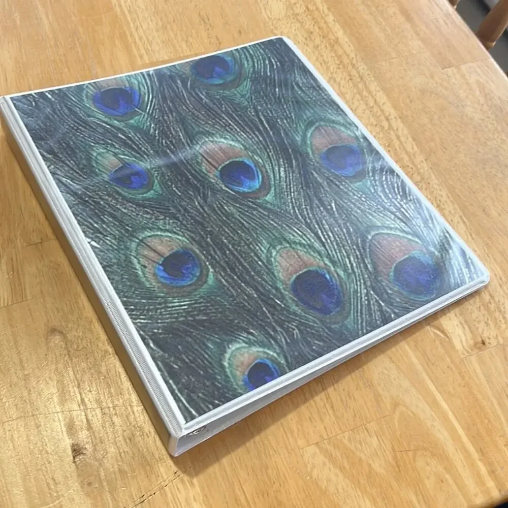 3 Ring Binder with Peacock Print Theme NEW